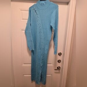 NWOT! Eloquii Light Blue Long Sleeve Sweater Dress
